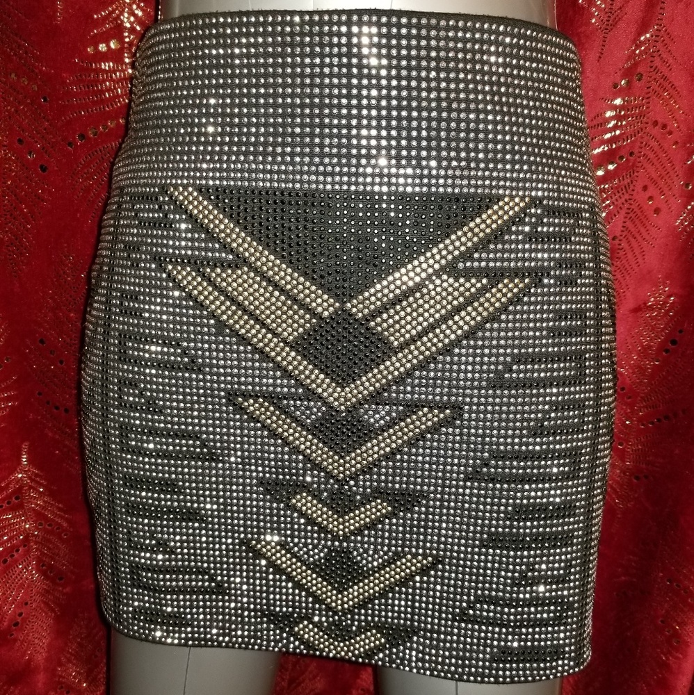 Go to Mercari Studded bling skirt with geometric